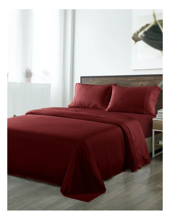1000TC Bamboo Blended Sheet Set in Wine