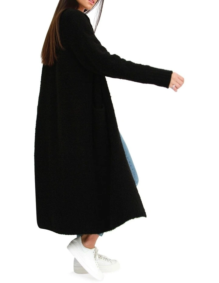 Born To Run Sustainable Sweater Coat Black