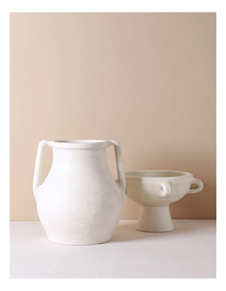 Ashwood Terracotta Vase 26cm in Cream