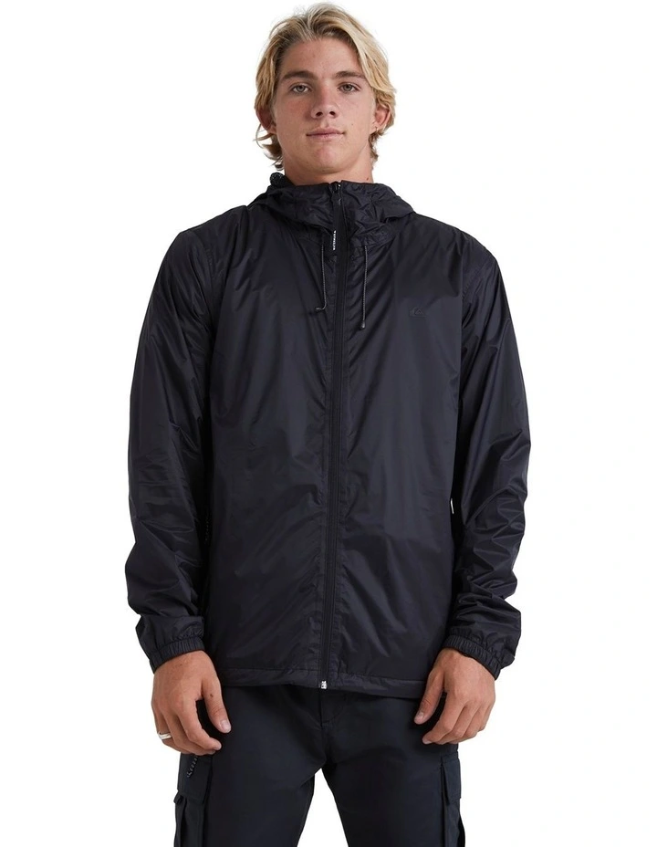 Water Wind Hooded Windbreaker Jacket in Black