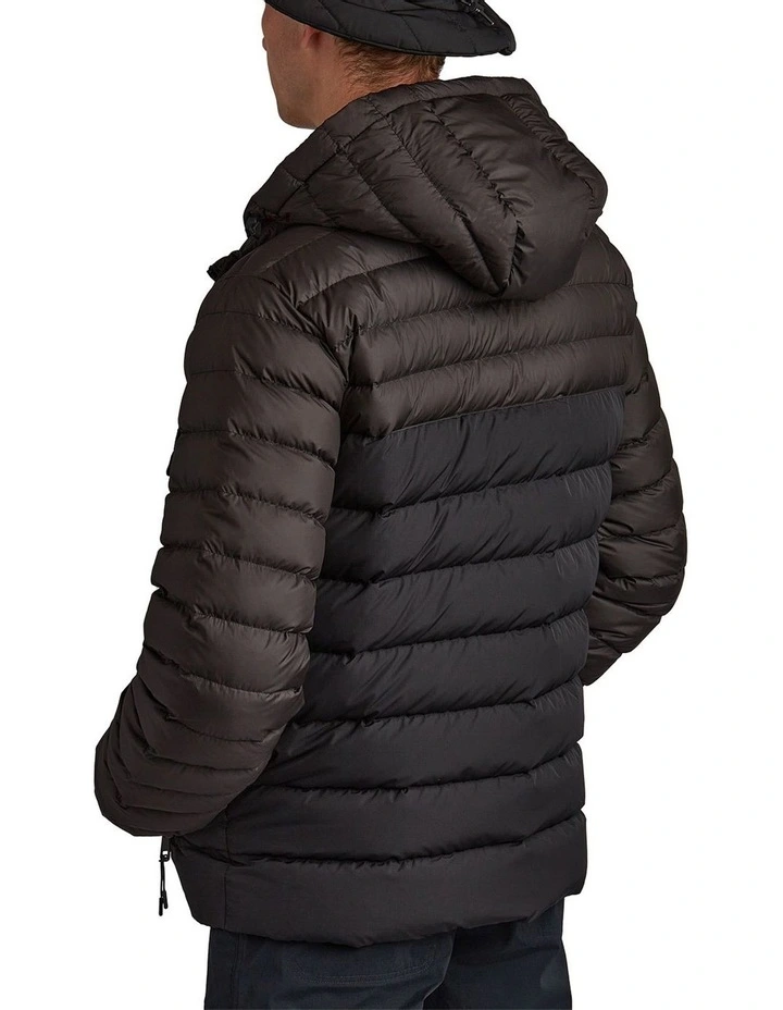 2 Tone Puffer Jacket in Black