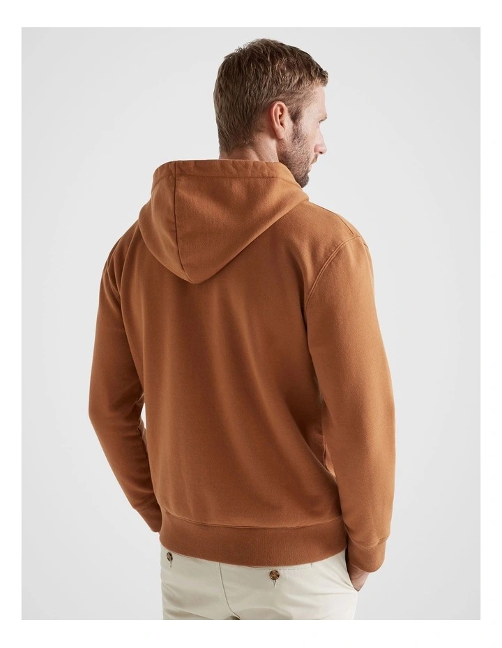 Full Zip Hooded Sweatshirt in Nutmeg