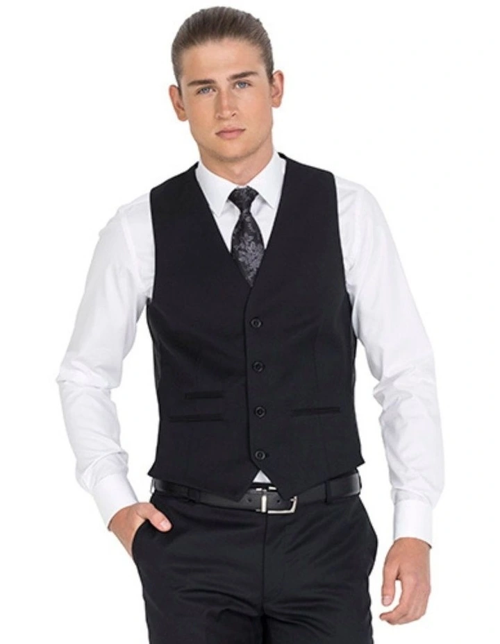 Tailored Fit Lounge Vest in Black