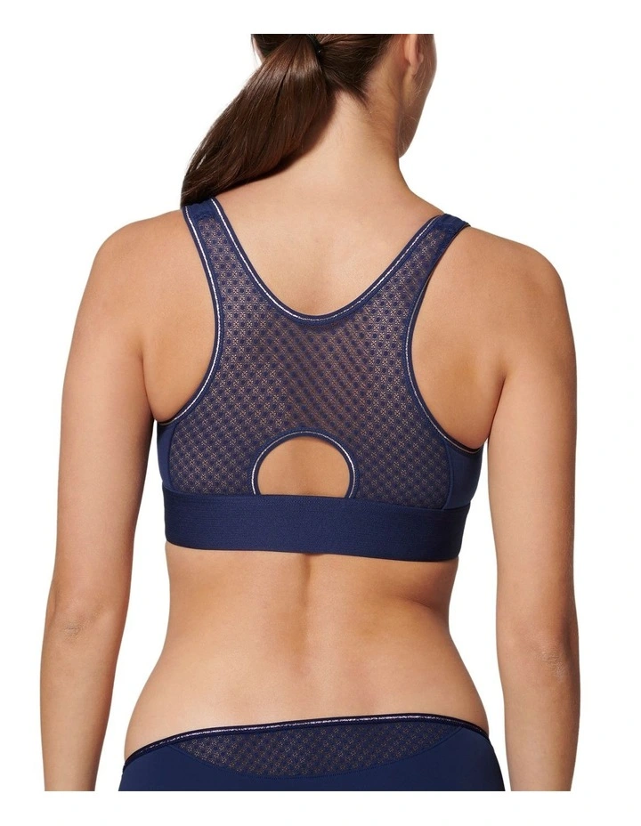 Harmony Wire Free Sports Crop Bra in Blue