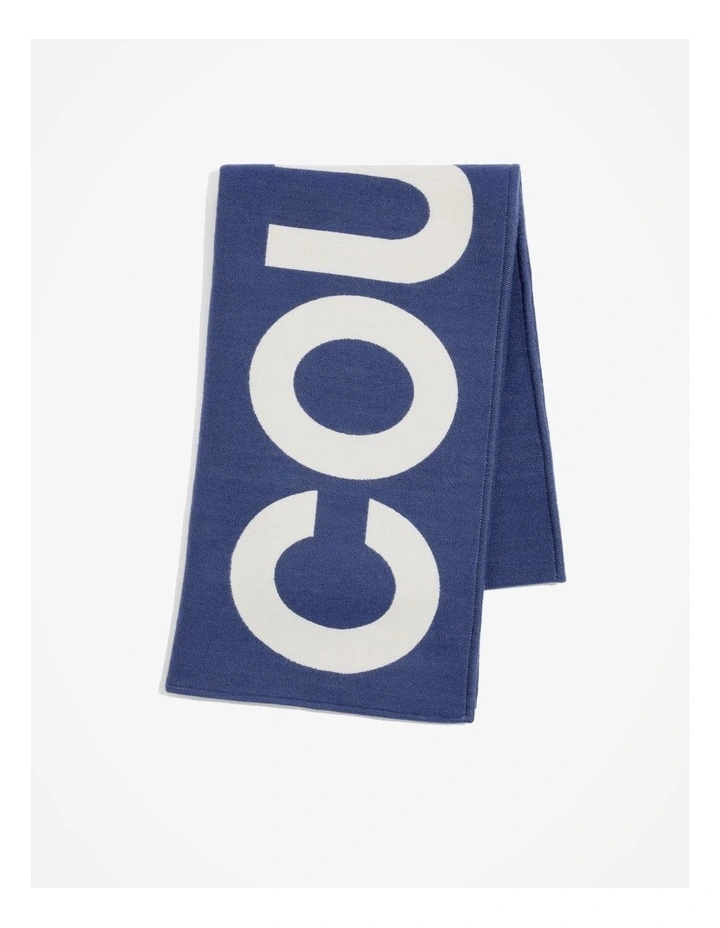 Branded Logo Scarf in Deep Navy