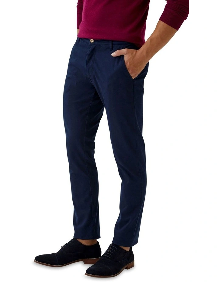Stretch Skinny Fit Organic Cotton Chinos in Navy
