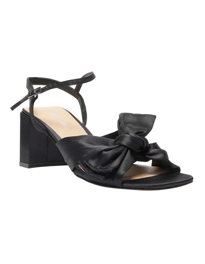 Aurora Sandals in Black Satin