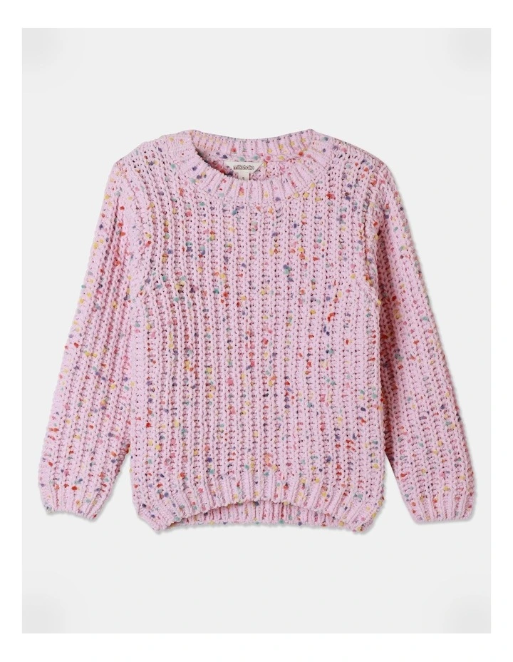 Chenille Sweater (3-8 Years) in Pink