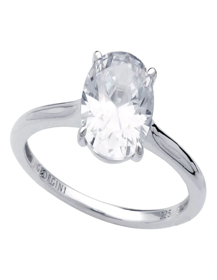 Christmas Journey Ellipse Ring in Silver Size 8