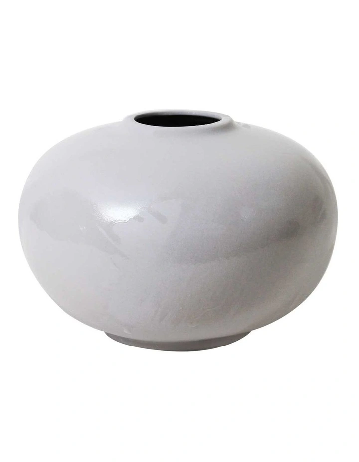 Muse Elipse Vase Small 15cm x 10cm in Grey