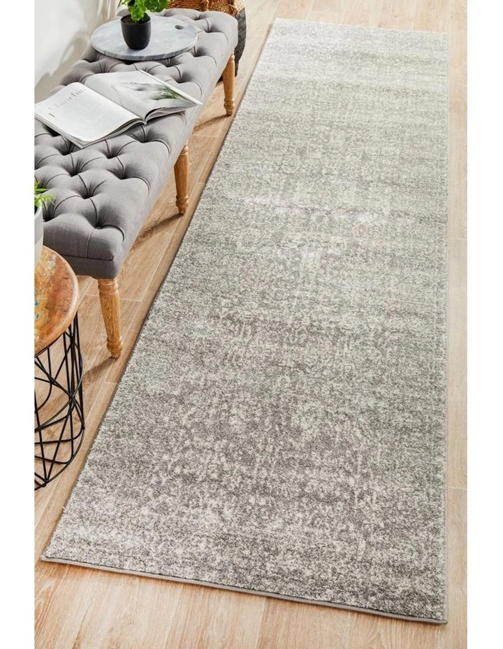 Evoke Homage Transitional Runner Rug in Grey