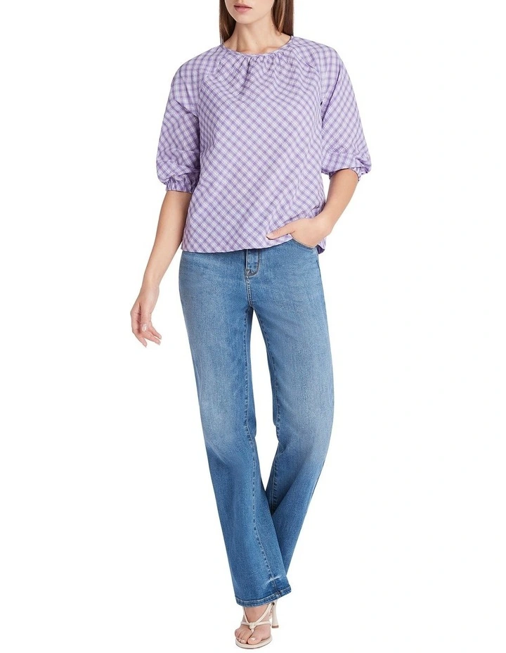 Check Blouse in Lilac