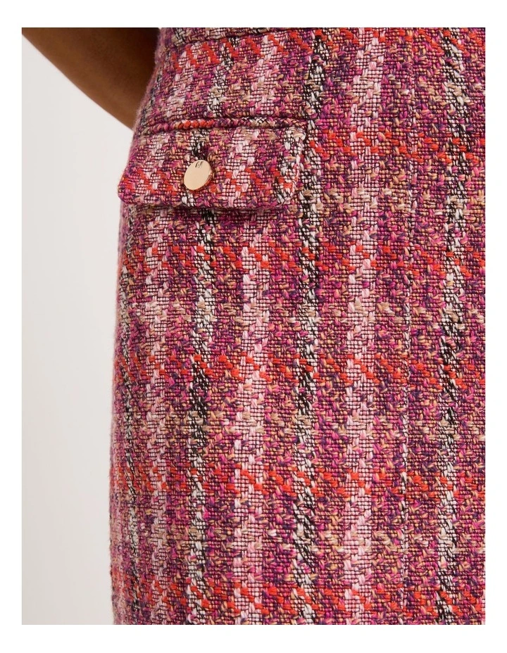 Haiti Pencil Midi Skirt in Pink Multi