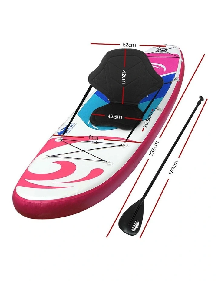 Inflatable Stand Up Paddle Board in White/Pink