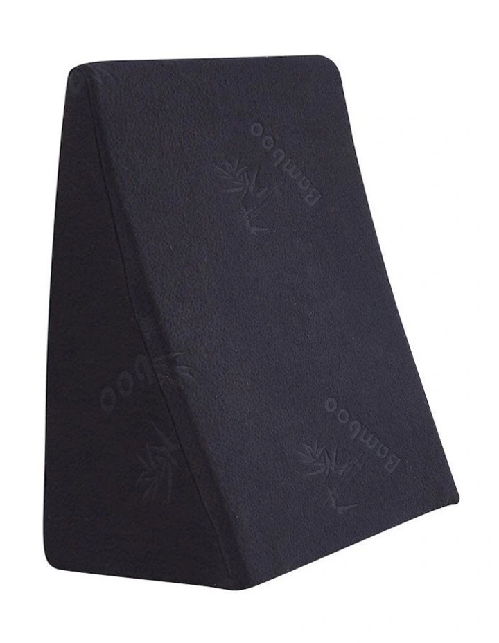 2x Cool Gel Memory Foam Bed Wedge Pillow in Black