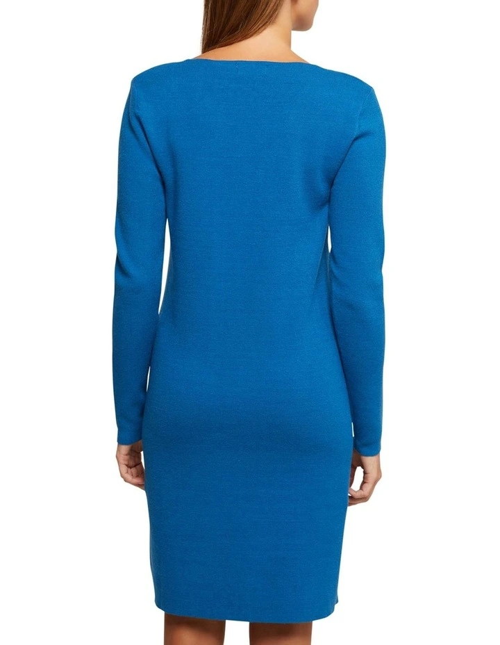 Raquel Knitted Mini Dress in Blue