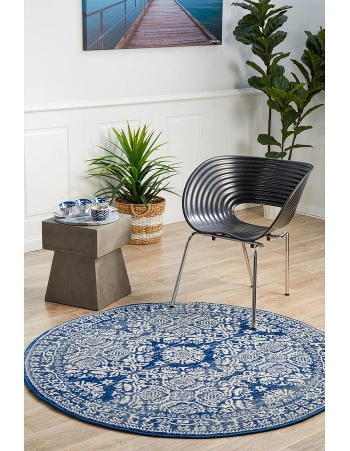 Mirage Gwyneth Stunning Transitional Navy Round Rug