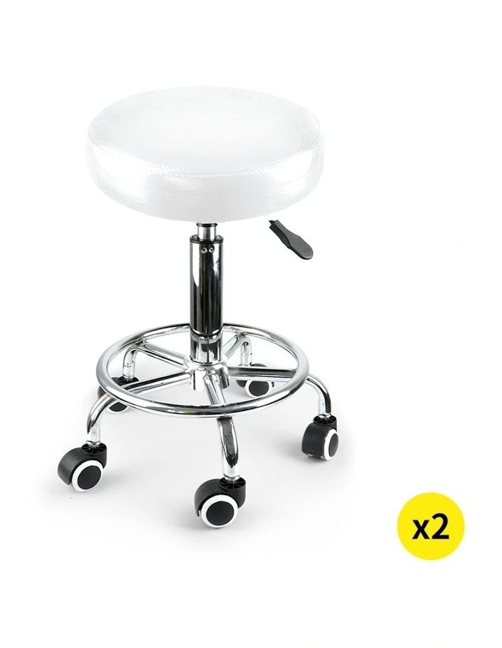 Hairdressing Stool Barber Chair 2x in White