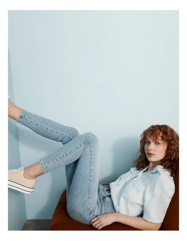Retro High Skinny Jeans in Blue
