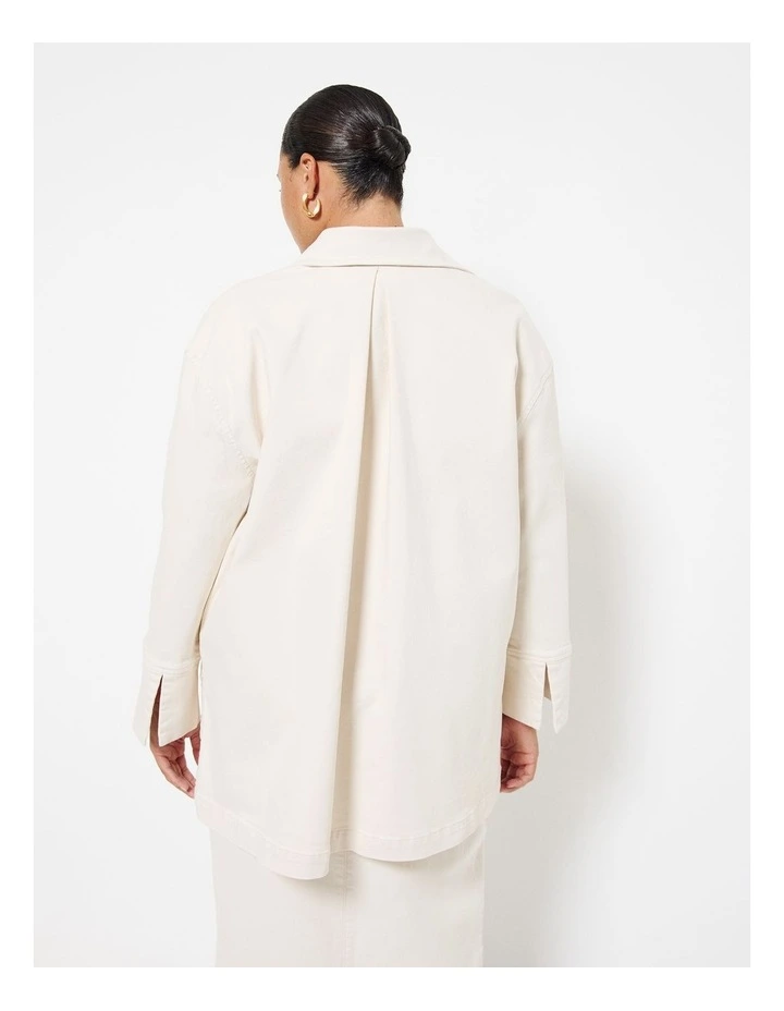 Structured Denim Jacket in Ecru