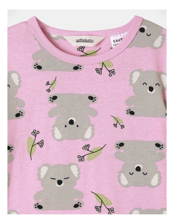 Essential Koala Pyjama Set in Baby Pink