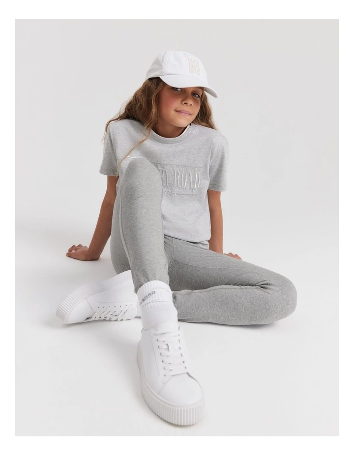 Teen Logo Legging in Charcoal Marle