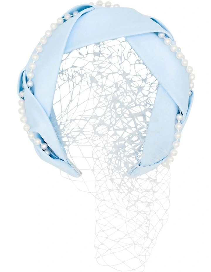 Baby Blue Headband With Veil