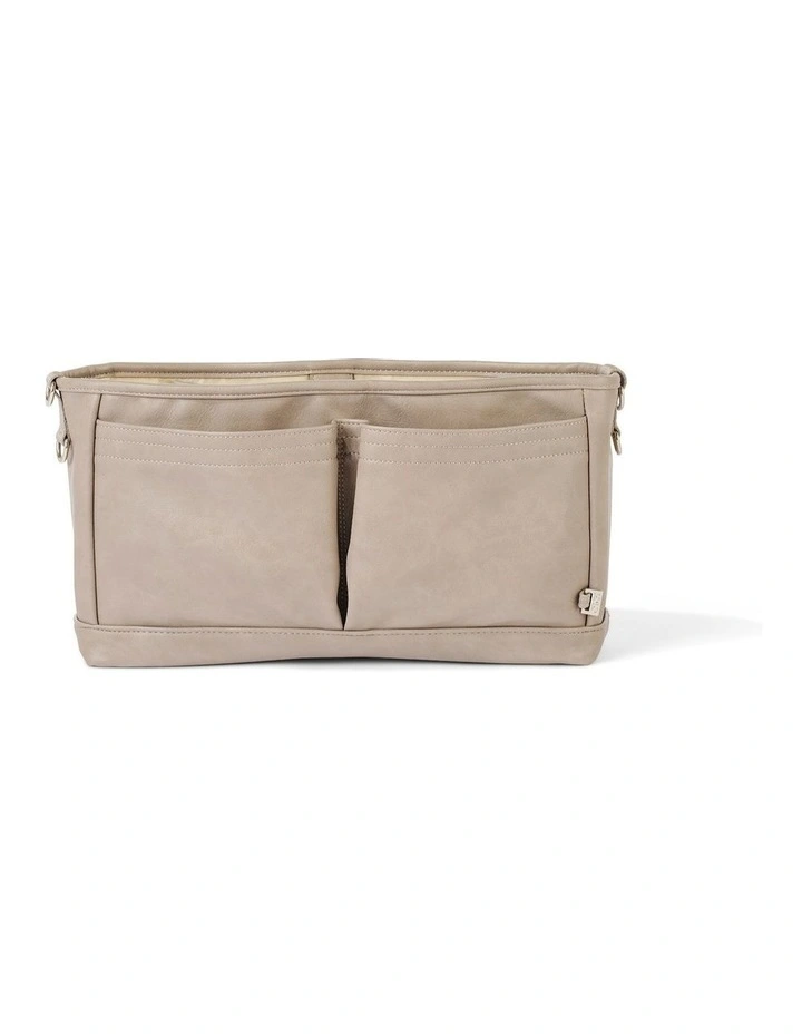Signature Vegan Leather Pram Caddy in Taupe