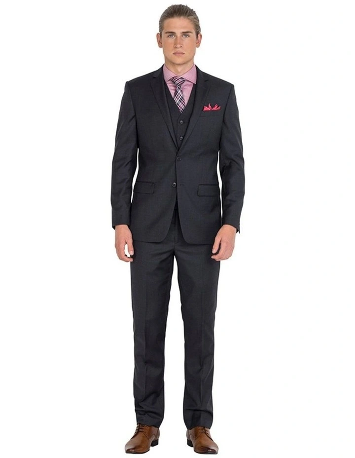 Classic Fit Wool Long Jacket in Charcoal