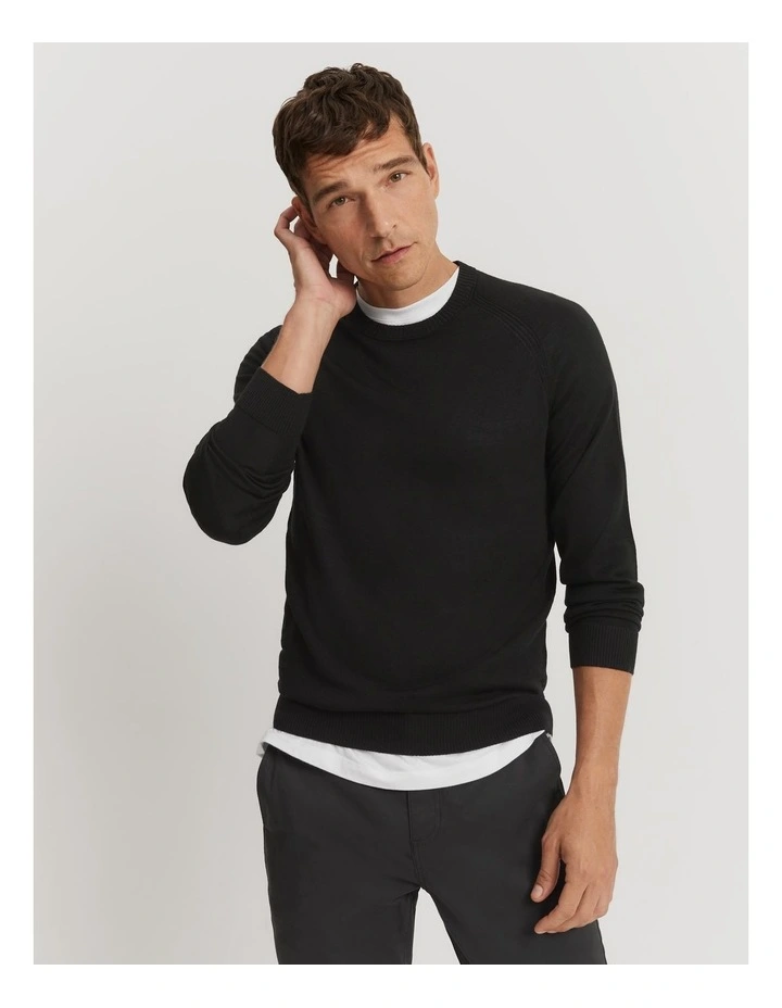 Verified Australian Merino Crew Knit in Black