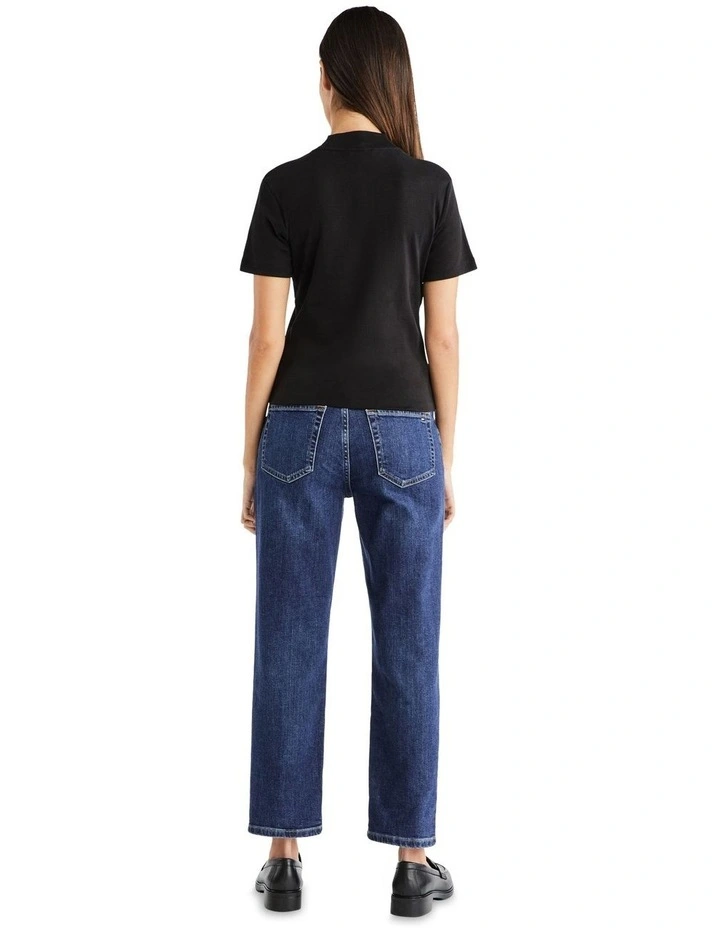 New Cody Slim Crop Mock Neck in Black