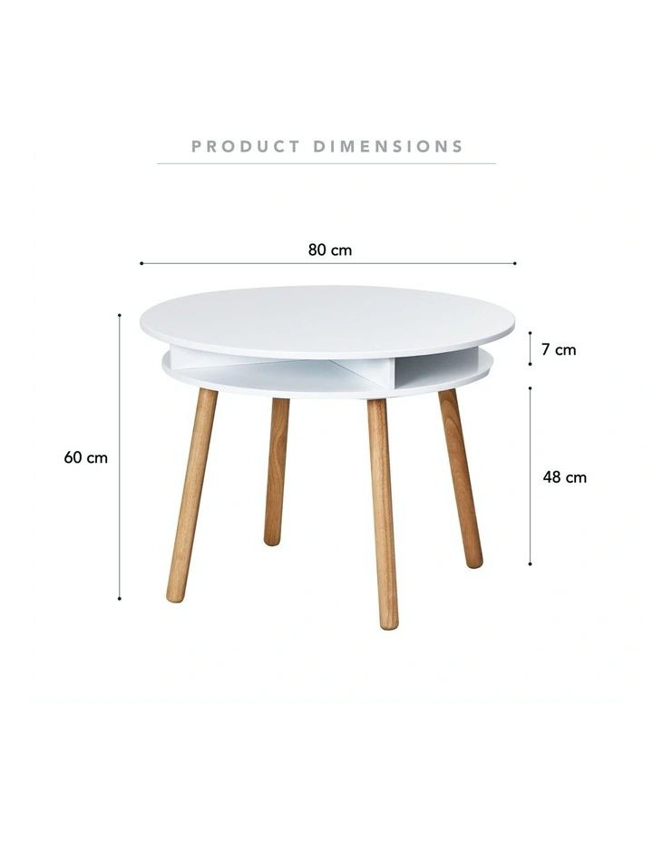 Neve Kids Storage Table 80cm in White