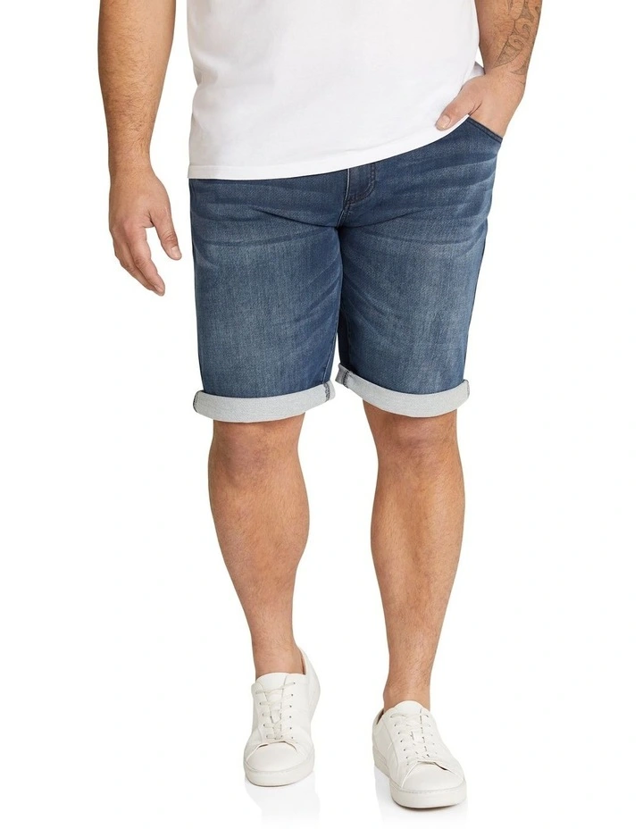 Deran Knit Denim Short in Ink