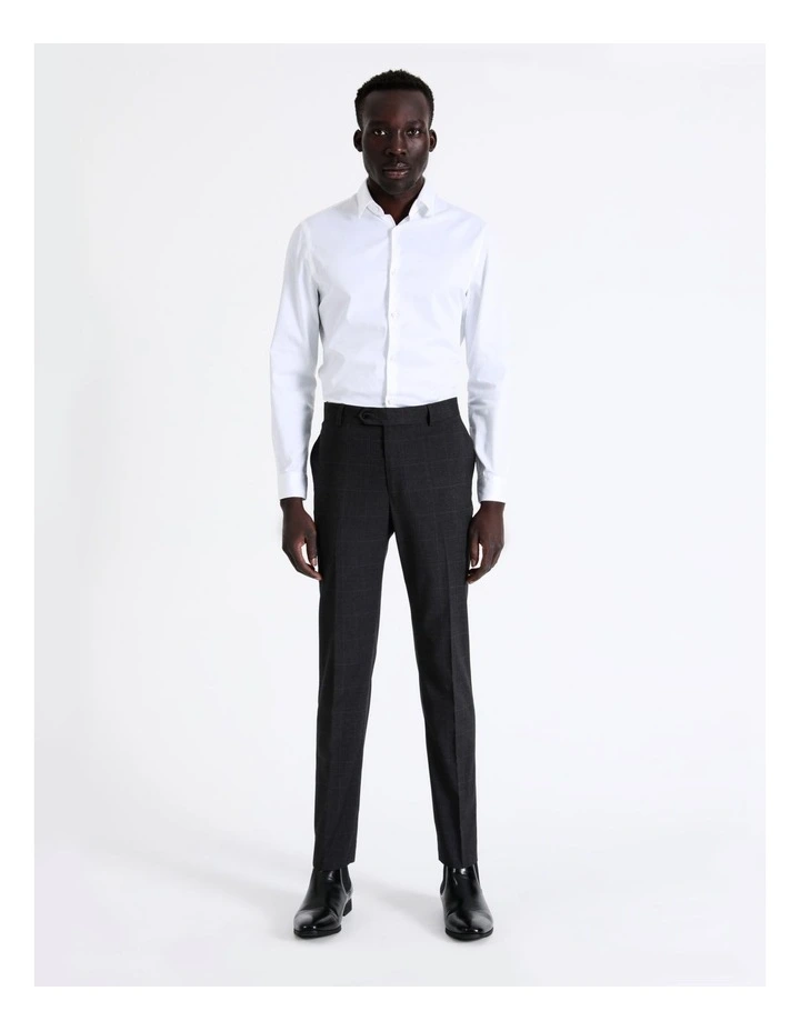 Slim Prince Of Wales Check Trouser in Charcoal