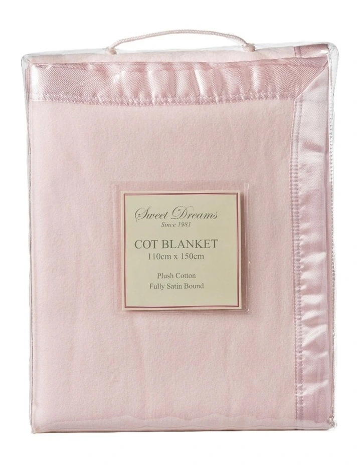Cot Cotton Fleece Blanket in Pink
