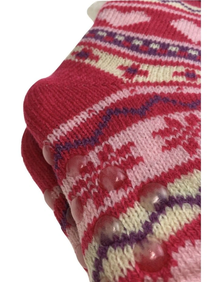 Thick Fluffy Kids Bed Socks With Grip Five Pairs in Assorted Colours