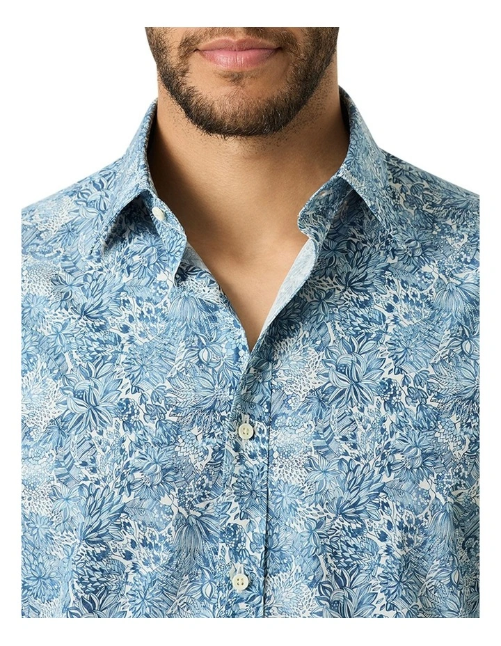 Bloemfontein Print Shirt in Green Seafoam