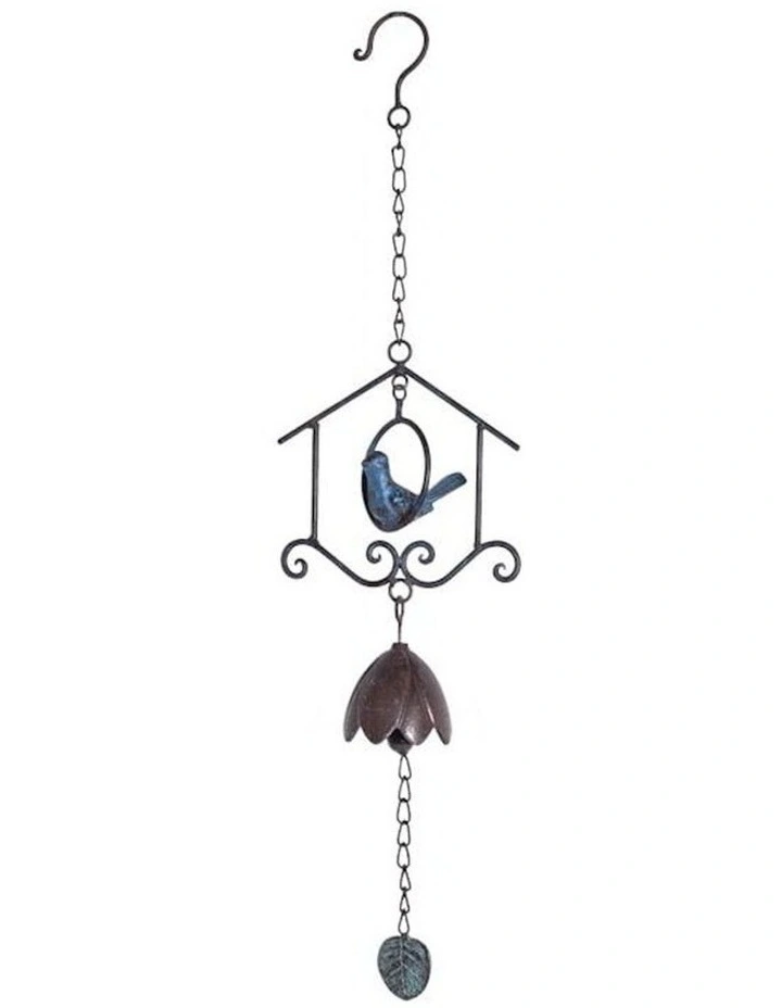 Hanging Birdhouse Garden Bell in Multi