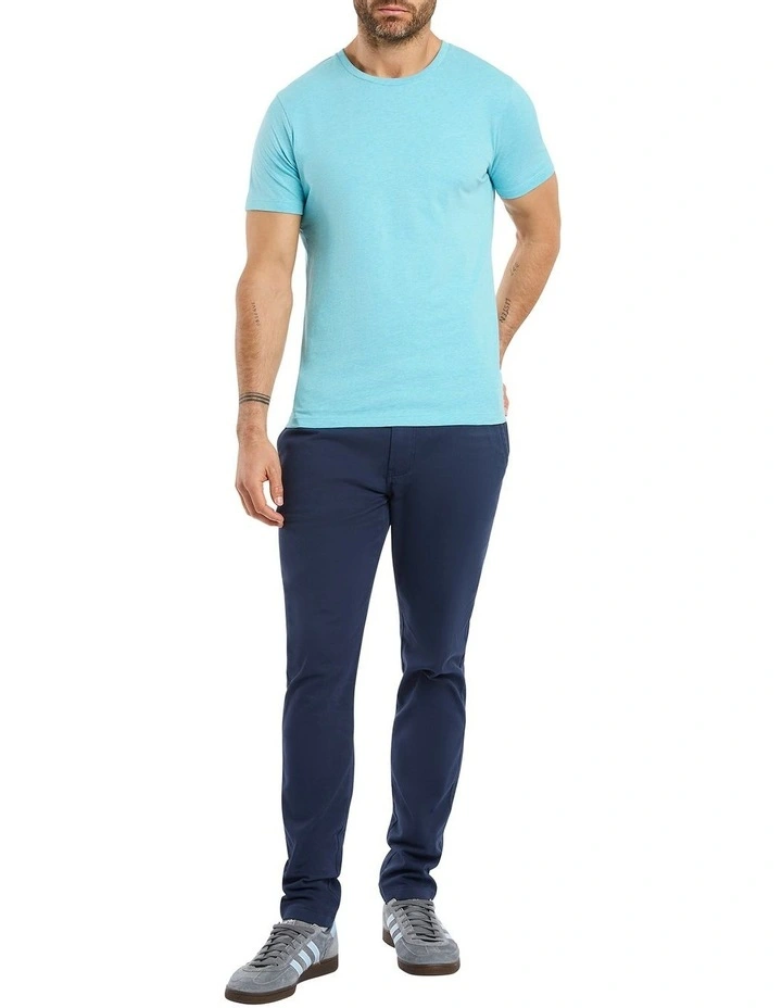 Brando Crew Neck Tee in Aqua Marle