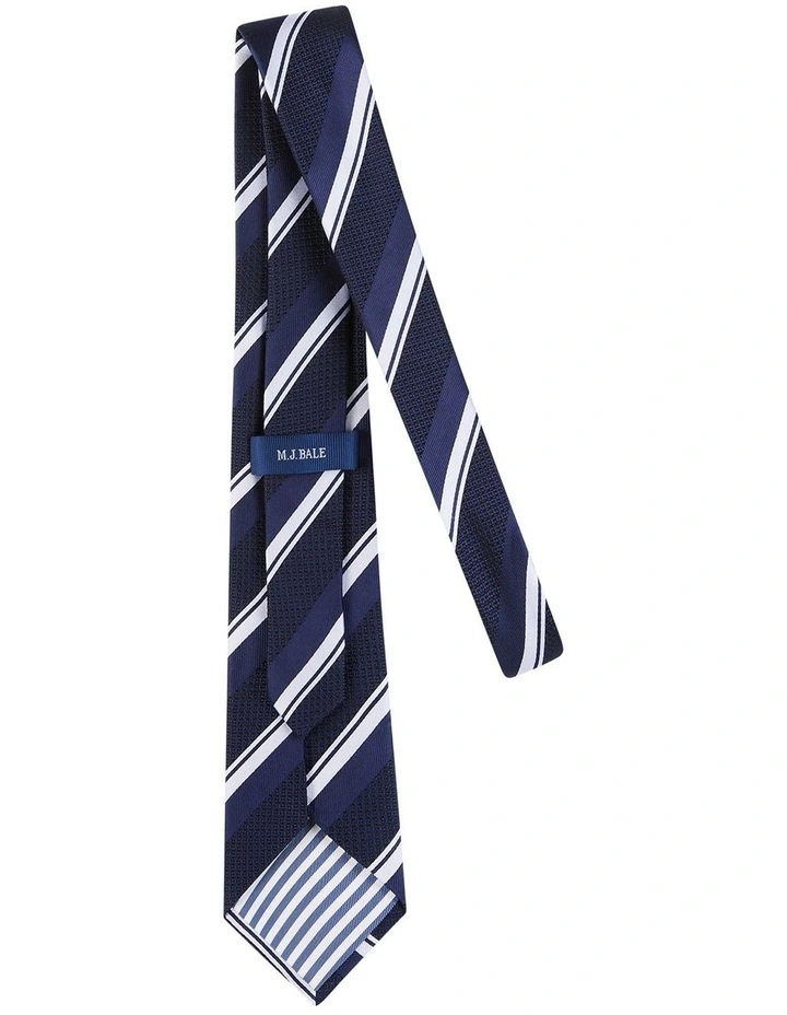 Tallis Tie in Navy/Silver