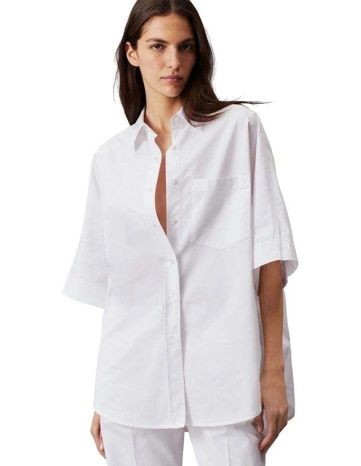 Oversize Cotton Shirt in Bright White