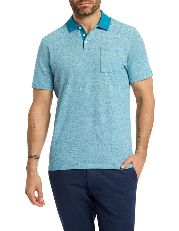 Bernard Jersey Polo in Atlantic Stripe