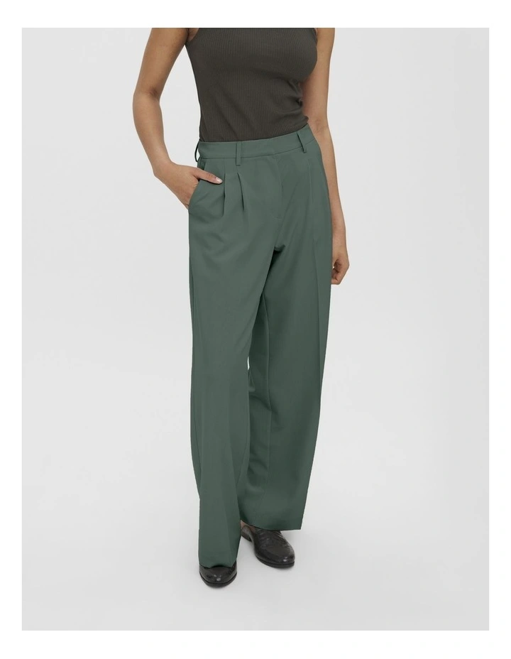 Troian Wide Leg Trouser in Green