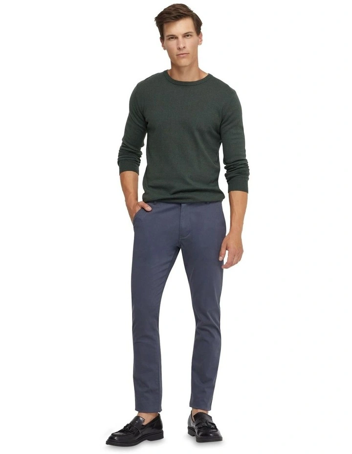 Crew Neck Cotton Cashmere Knit in Bottle Green