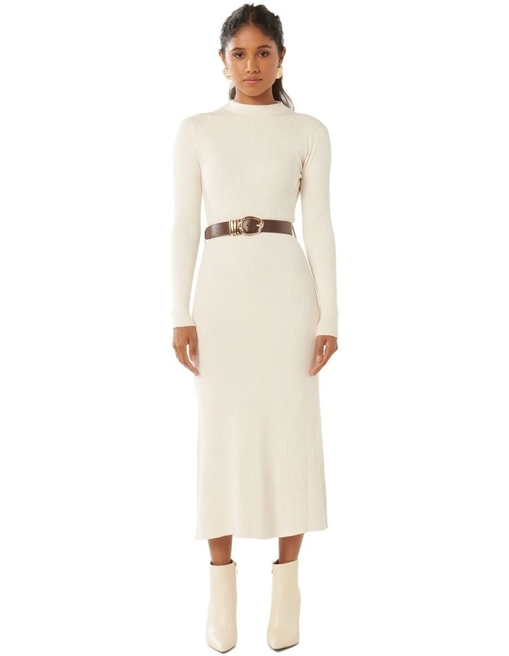 Luisa Belted Dress in Cream