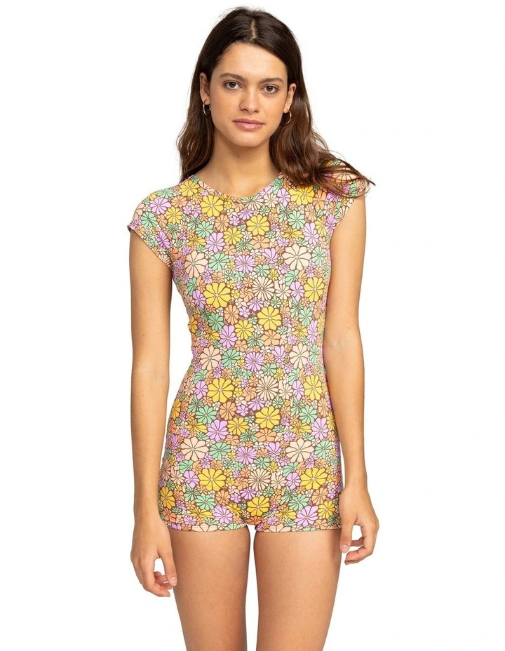 All About Sol Short Sleeve One Piece Swimsuit in Root Beer