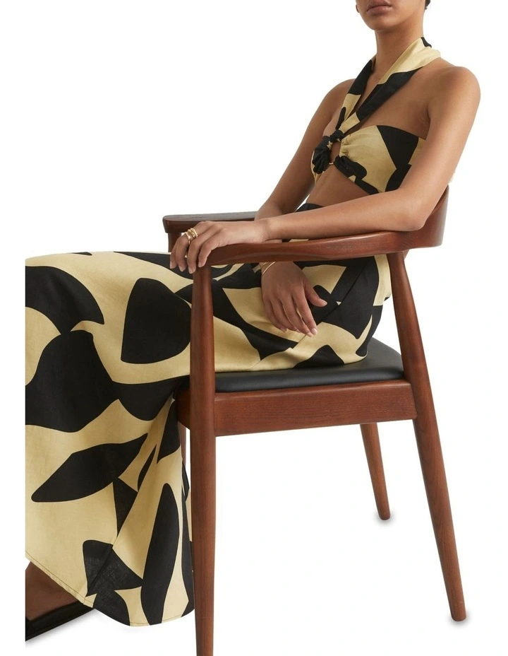 Abstract Halter Top In Multi