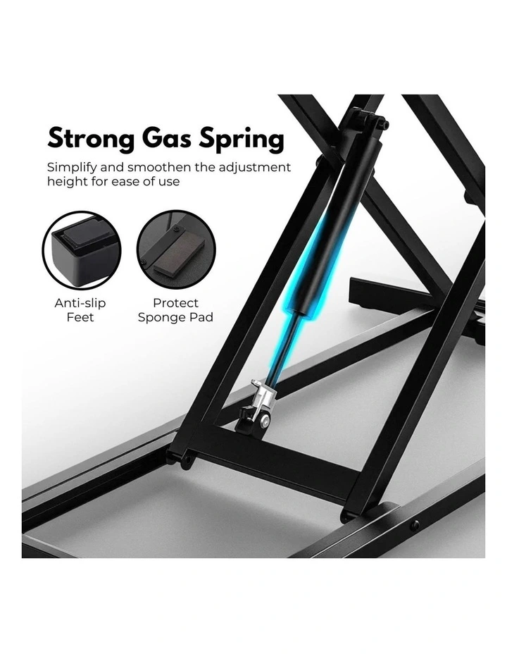 Height Adjustable Standing Desk Riser in Black
