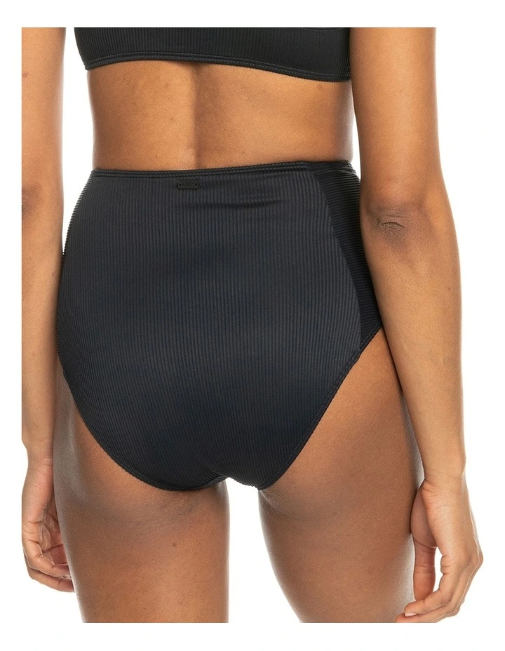 Rib Love The Oahu High Waist Bikini Bottoms in Anthracite