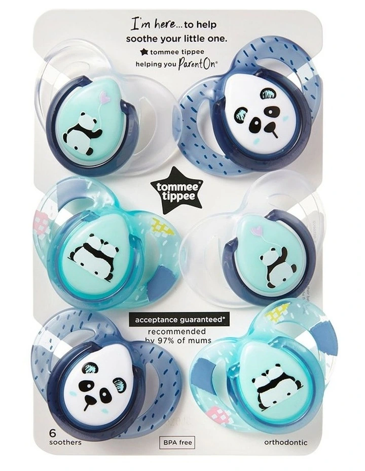 Tommee Tippee Anytime Pacifier 6-18M x6 in Multi